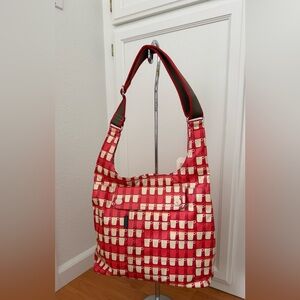 Orla Kiely Red and Cream Patterned Shoulder Bag
